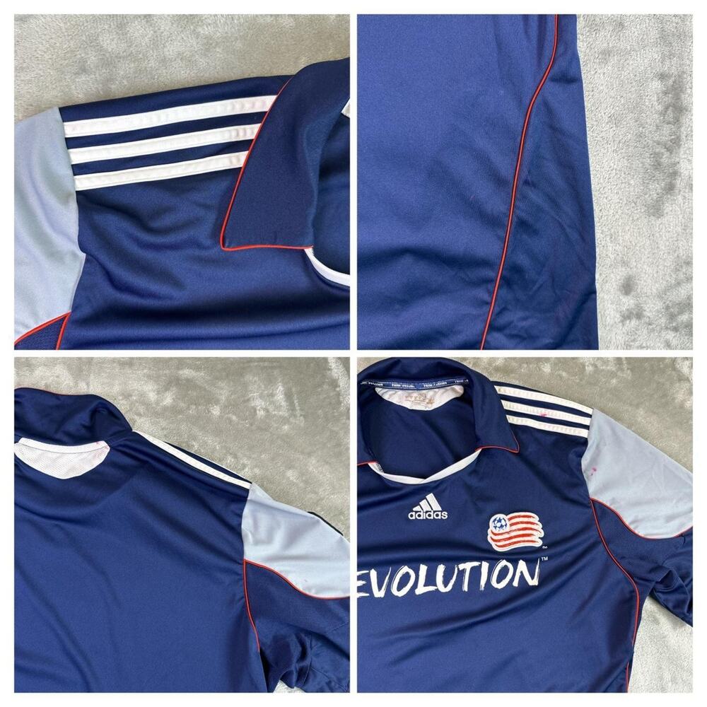 Y2K Adidas MLS 2010-2011 Blue New England Revolution Soccer Jersey Size L - Picture 6 of 8